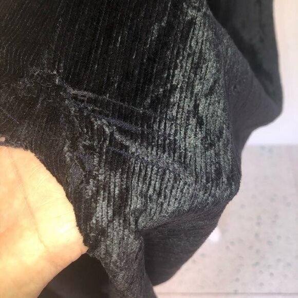 Rampage Black Slip Dress Womens Vintage 90s Ribbed Crushed Velvet Sleeveless - Picture 2 of 12